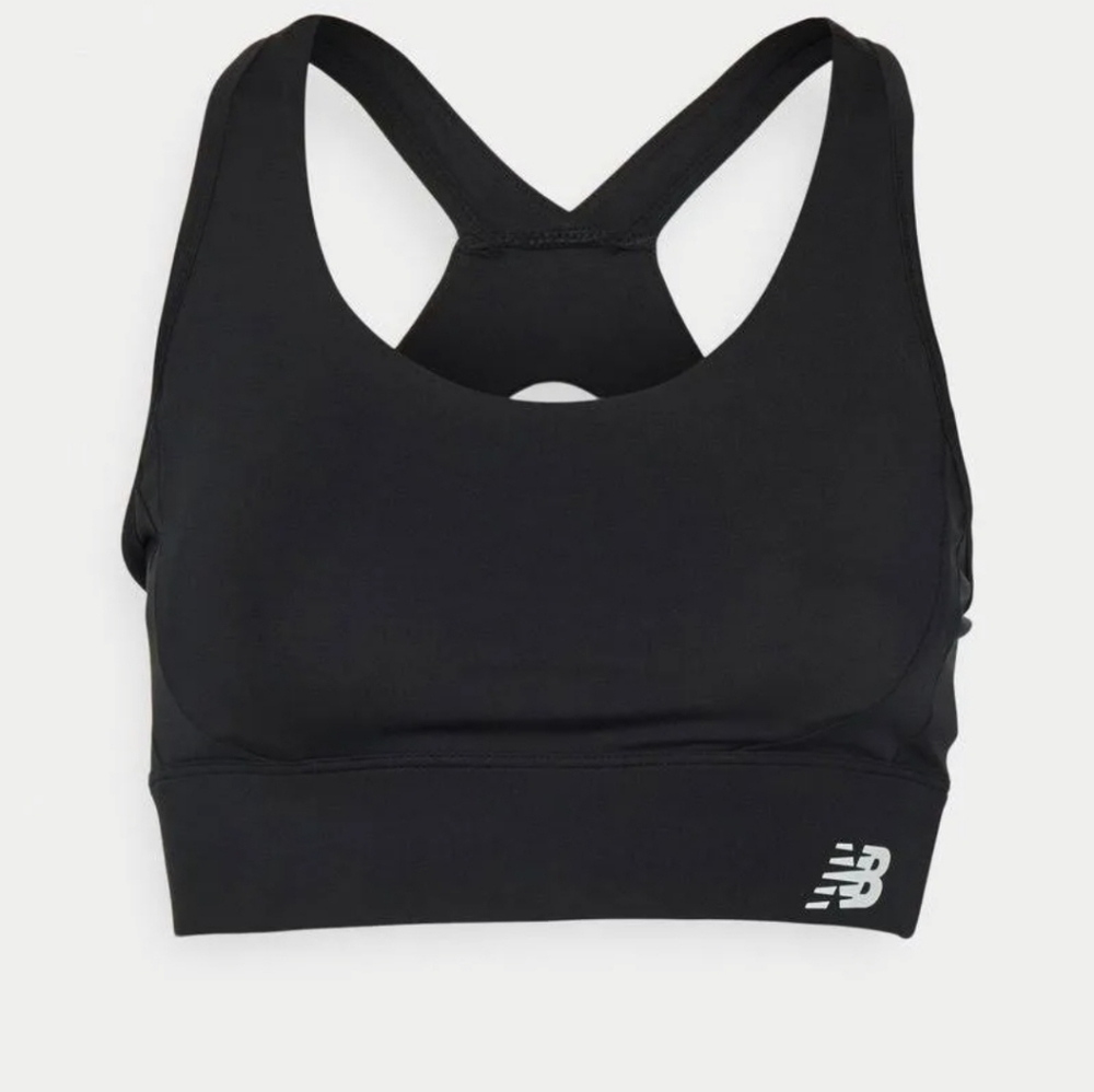 New Balance, Tech Train Bra, Black, Size Medium
